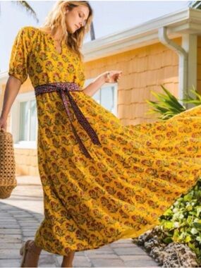Printfresh To and From Countryside Drives Eyelet Dress Size Large EUC